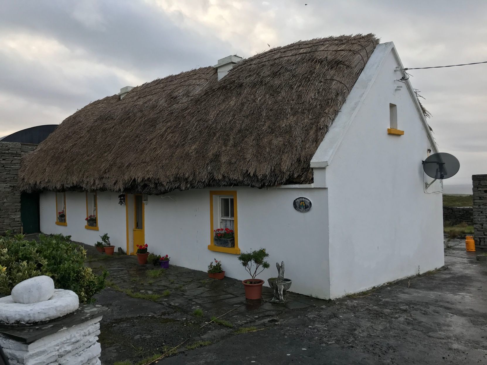 A thatched-roof home in Ireland